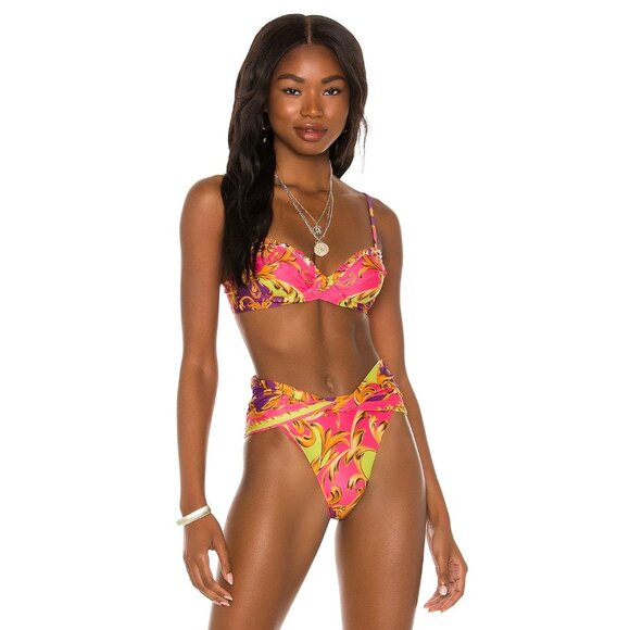 Agua Bendita X REVOLVE Irene Bikini Top & Lily Bikini Bottom Fuchsia Roche Women - Picture 1 of 13